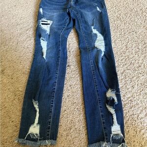 Classic Blue Distressed Skinny Jeans